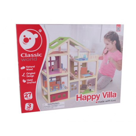 Casa de muñecas madera. Happy villa