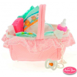 Pink doll's basket
