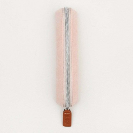 Pencil case mini pink velvet