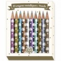10 mini lápices de colores, metálicos